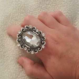 Large Diamond Costume Ring